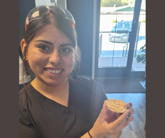 Dental assistant student training at Alvin Dental Assistant School
