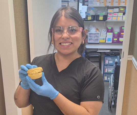 Dental assistant student training at Tucson Dental Assistant School