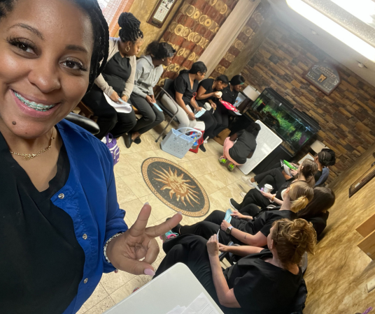 Dental assistant student training at Birmingham Dental Assistant School