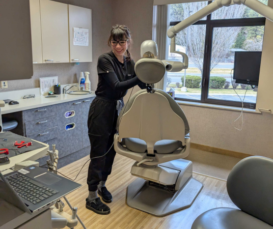 Dental assistant student training at Provo Dental Assistant School