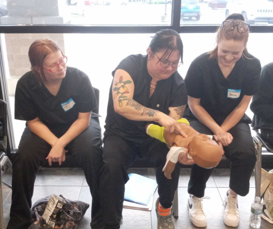 Dental assistant student training at Wichita Falls Dental Assistant School
