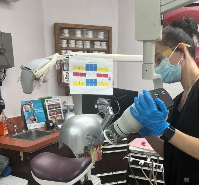 Dental assistant student training at Dalton Dental Assistant School