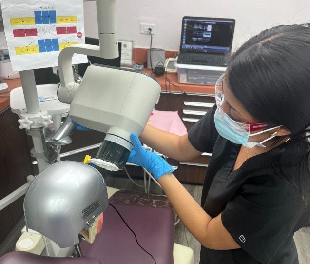 Dental assistant student training at Kennewick Dental Assistant School