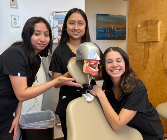 Dental assistant student training at Denver Dental Assistant School