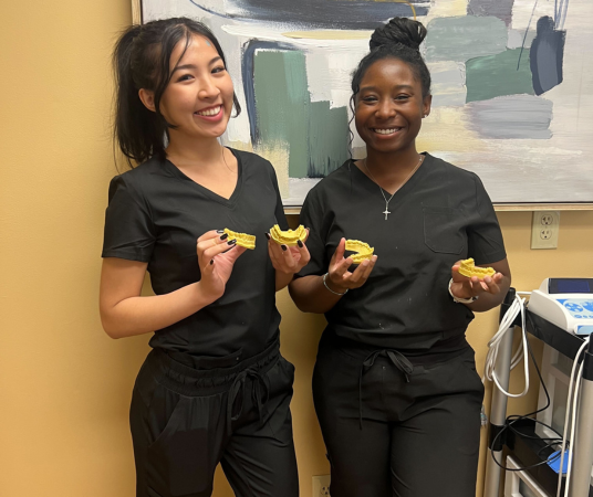 Dental assistant student training at Evansville Dental Assistant School