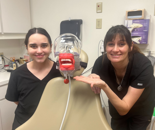 Dental assistant student training at Jacksonville Dental Assistant School