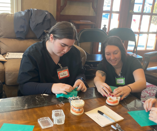 Dental assistant student training at Searcy Dental Assistant School