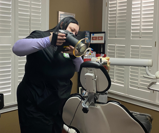 Dental assistant student training at Fort Worth Dental Assistant School