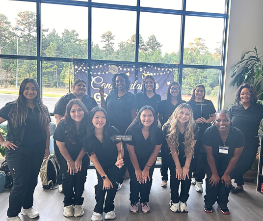 Dental assistant student training at College Station Dental Assistant School