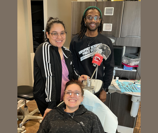 Dental assistant student training at Jeffersonville Dental Assistant School