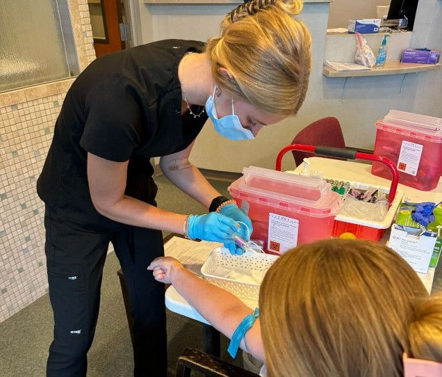 Medical assistant student training at Gonzales Medical Assistant School