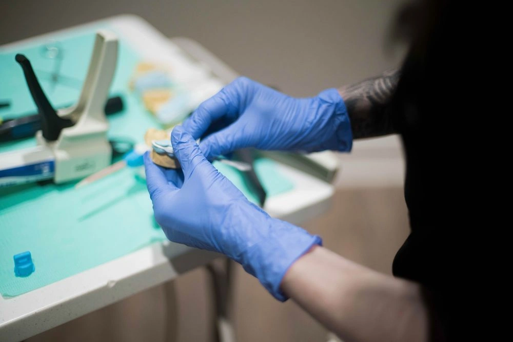 Dental assistant student training at Provo Dental Assistant School