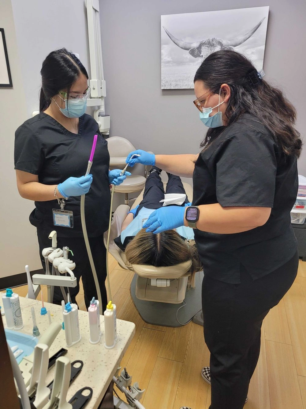 Dental assistant student training at Provo Dental Assistant School