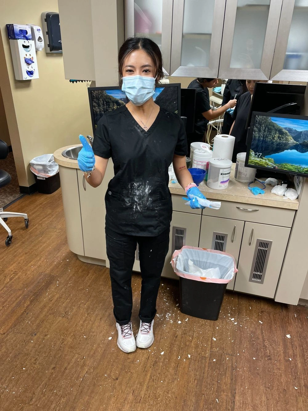 Dental assistant student training at Los Banos Dental Assistant School