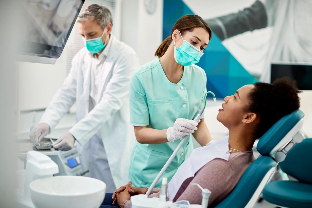 Dental assistant student training at Beaufort Dental Assistant School