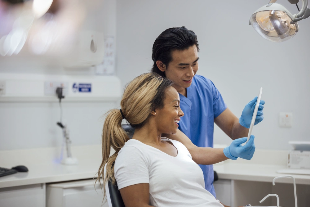 Dental assistant student training at Oklahoma City Dental Assistant School
